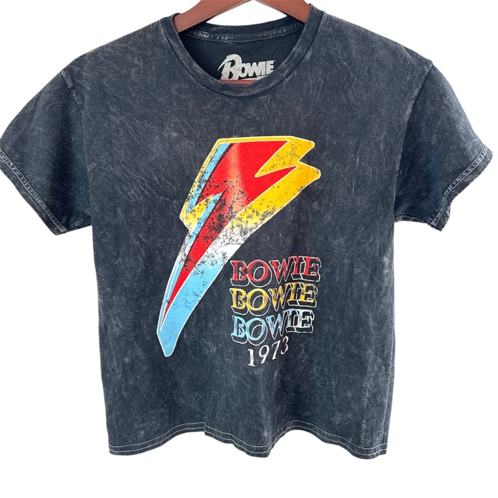 David Bowie bolt 1973 mod crop t shirt